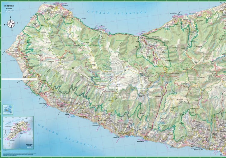 Madera 1:50 000. Laminowana mapa turystyczna wydawnictwa TerraQuest. Druga strona
