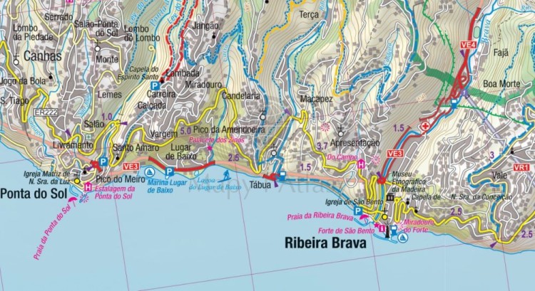 Madera 1:50 000. Laminowana mapa turystyczna wydawnictwa TerraQuest. Fragment 3