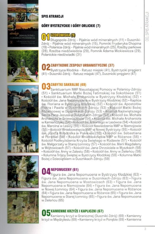 Atrakcje Ziemi Kłodzkiej i czeskiego pogranicza. Spis treści 1