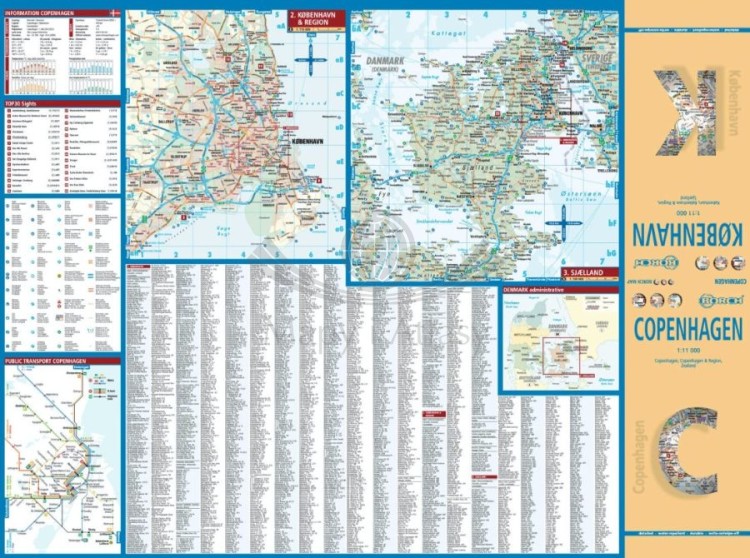 Kopenhaga 1:11 000. Laminowana mapa turystyczna / plan miasta wydawnictwa Borch. Strona pierwsza
