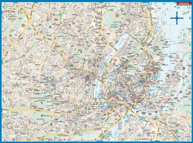 Kopenhaga 1:11 000. Laminowana mapa turystyczna / plan miasta wydawnictwa Borch. Strona druga