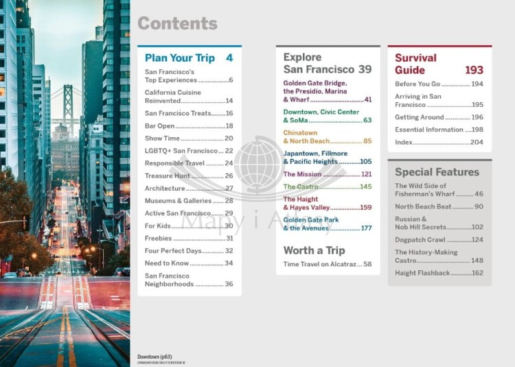 San Francisco. Przewodnik Pocket z planem miasta wydawnictwa Lonely Planet. Spis treści