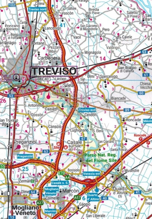 Friuli-Wenecja Julijska / Friaul - Julisch Venetien, Udine, Triest, Wenecja. Mapa samochodowo-turystyczna wydawnictwa Freytag & Berndt. Fragment 2