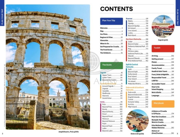 Chorwacja / Croatia. Przewodnik wydawnictwa Lonely Planet. Spis treści
