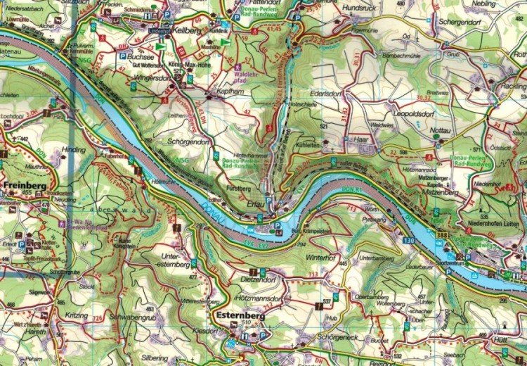 Südlicher Bayerischer Wald / Las Bawarski cz. południowa. Wodoodporna mapa turystyczna 197 wydawnictwa Kompass. Fragment 2