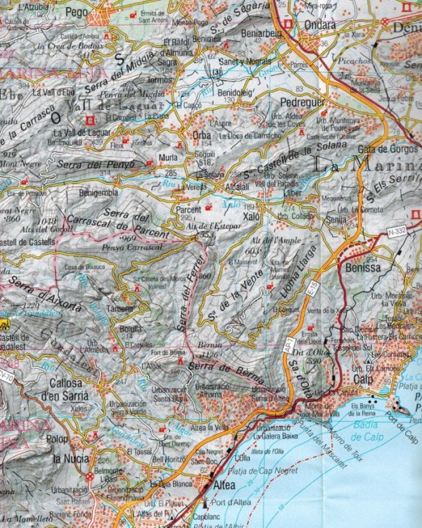 Alacant / Alicante 1:200 000. Mapa samochodowa wydawnictwa IGN. Fragment 2