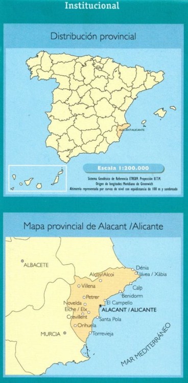 Alacant / Alicante 1:200 000. Mapa samochodowa wydawnictwa IGN. Okładka - tył