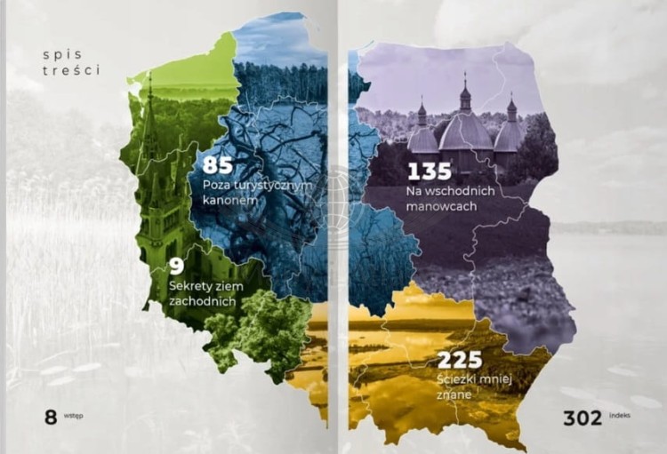 Polska nieodkryta. 365 nieoczywistych miejsc. Album wydawnictwa Pascal. Spis treści