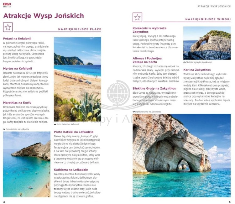 Korfu, Lefkada, Itaka, Kefalonia, Zakynthos. Przewodnik travelbook wydawnictwa Bezdroża. Przykładowe strony 1