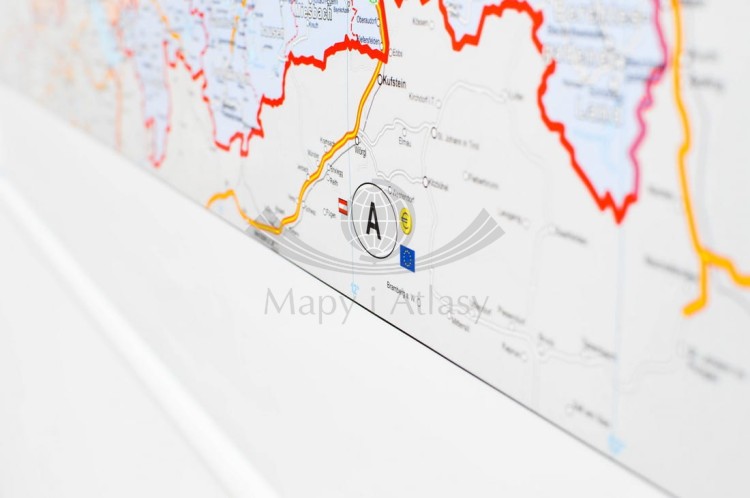 Niemcy 1:750 000. Mapa administracyjno-drogowa. Rama alu SLIM. Margines dolny