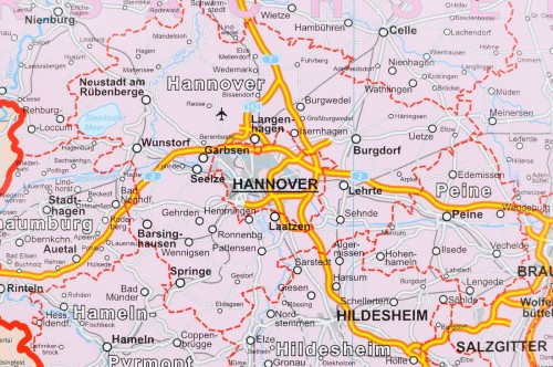 Niemcy 1:750 000. Mapa administracyjno-drogowa magnetyczna. Rama alu SLIM. Fragment 1