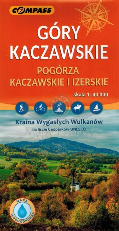 Góry Kaczawskie. Pogórza Kaczawskie i Izerskie 1:40 000. Laminowana mapa turystyczna wydawnictwa Compass.  Okładka