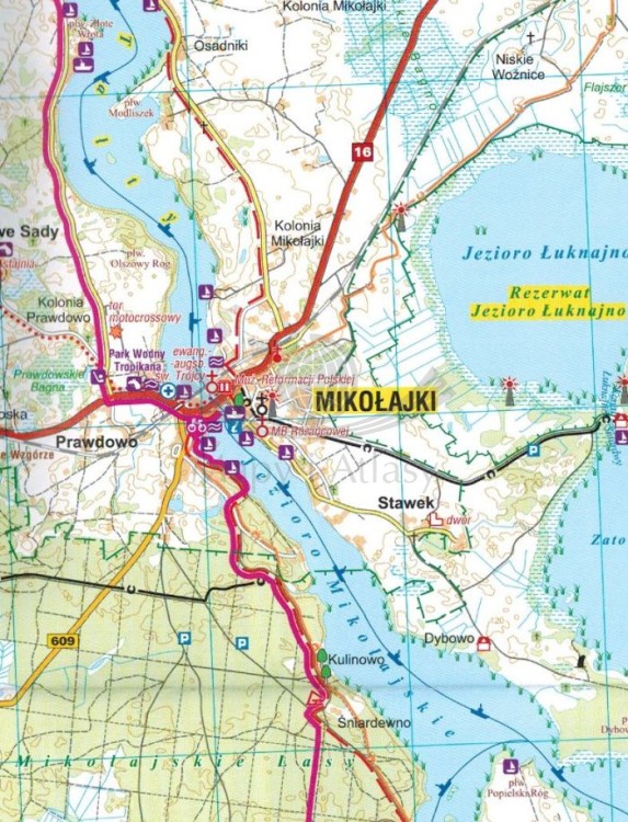 Mazurska Pętla Rowerowa / Mazury. Laminowana mapa turystyczna wydawnictwa Galileos. Fragment 2