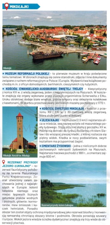 Mazurska Pętla Rowerowa / Mazury. Laminowana mapa turystyczna wydawnictwa Galileos. Informator - fragment