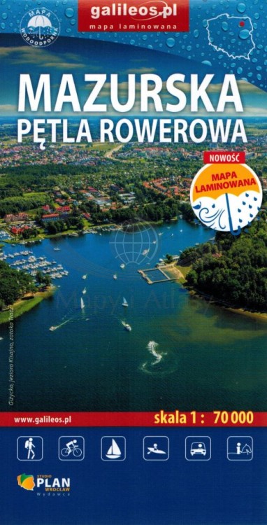Mazurska Pętla Rowerowa / Mazury. Laminowana mapa turystyczna wydawnictwa Galileos. Okładka