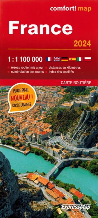Francja 1:1 100 000. Laminowana mapa samochodowa wydawnictwa ExpressMap. Okładka