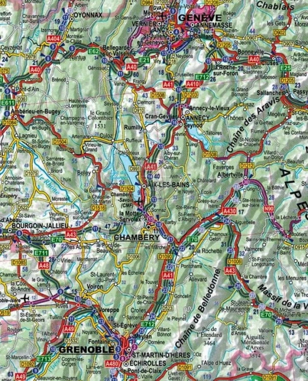 Francja 1:1 100 000. Laminowana mapa samochodowa wydawnictwa ExpressMap. Fragment 3
