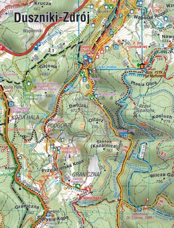 Góry Bystrzyckie i Orlickie 1:35 000. Mapa turystyczna wydawnictwa Compass. Fragment 1