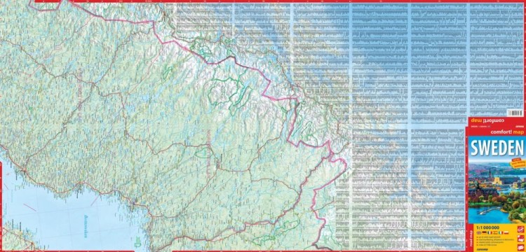 Szwecja 1:1 000 000. Laminowana mapa samochodowo-turystyczna wydawnictwa ExpressMap. Strona pierwsza
