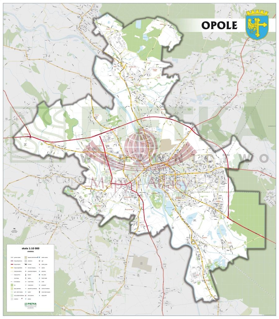 Opole 1:14 000. Mapa ścienna / Plan miasta. Wersja STRONG