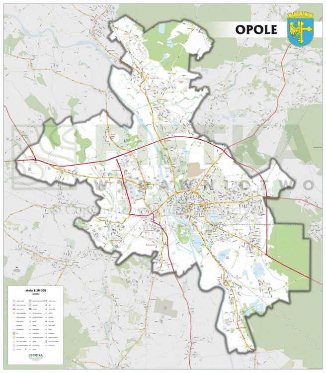 Opole 1:14 000. Mapa ścienna / Plan miasta. Wersja STRONG