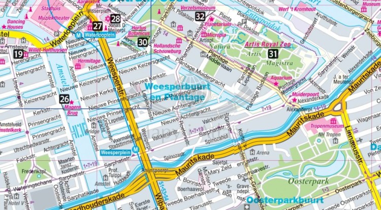 Amsterdam. Laminowana mapa / Plan miasta + Miniprzewodnik wydawnictwa ExpressMap. Fragment 1