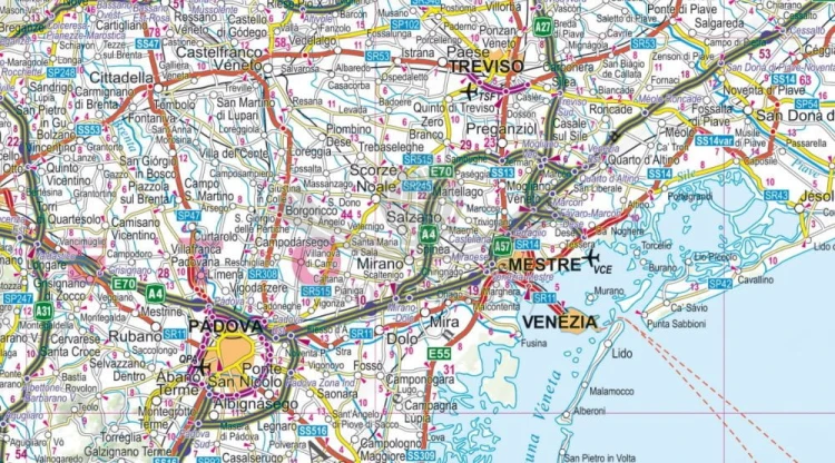 Włochy, część północna 1:650 000. Mapa samochodowa wydawnictwa ExpressMap. Fragment 1