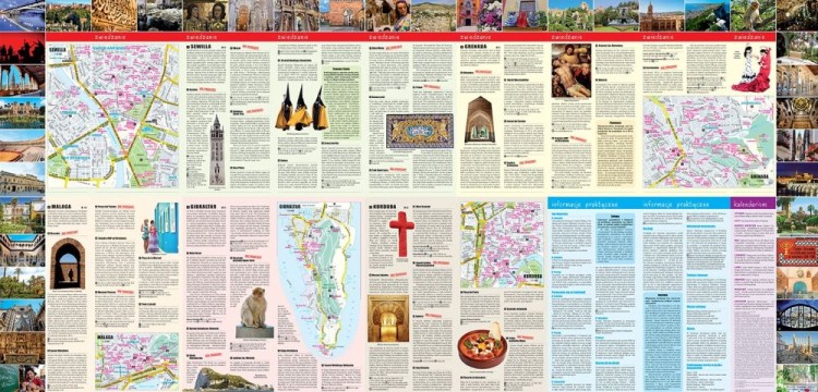 Andaluzja, Costa del Sol. Sewilla, Malaga, Gibraltar, Kordoba, Grenada. Laminowana mapa samochodowa + Miniprzewodnik / Plan miasta wydawnictwa ExpressMap. Strona druga