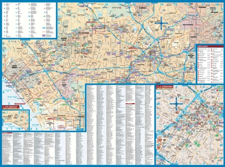 Los Angeles 1:60 000. Laminowana mapa turystyczna / plan miasta wydawnictwa Borch. Strona druga