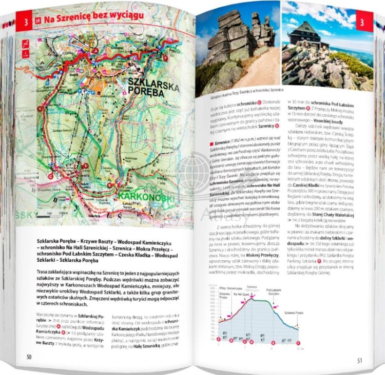 Sudety 2 w 1. Przewodnik i laminowana mapa turystyczna wydawnictwa ExpressMap. Przykładowe strony 1