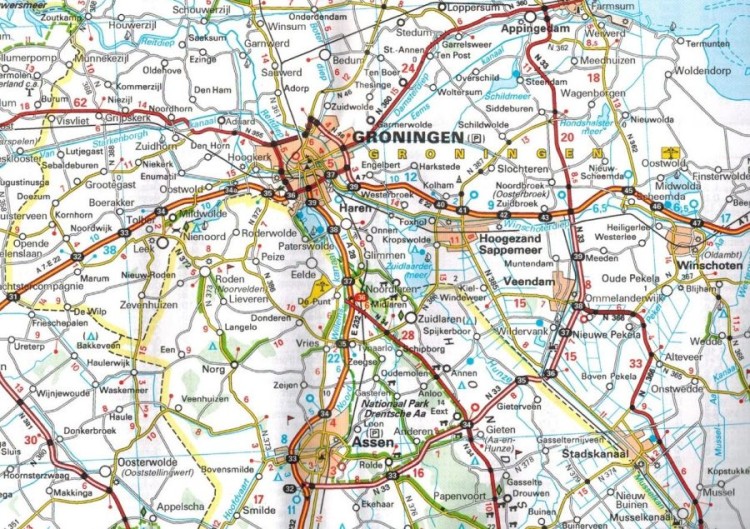 Beneluks 1:400 000. Belgia, Holandia, Luksemburg. Mapa samochodowa 714 wydawnictwa Michelin. Fragment 1