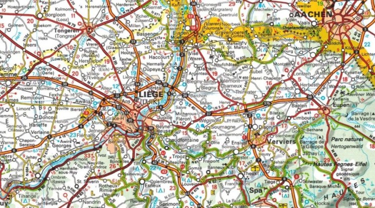 Beneluks 1:400 000. Belgia, Holandia, Luksemburg. Mapa samochodowa 714 wydawnictwa Michelin. Fragment 2