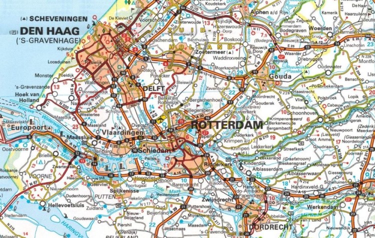 Beneluks 1:400 000. Belgia, Holandia, Luksemburg. Mapa samochodowa 714 wydawnictwa Michelin. Fragment 4
