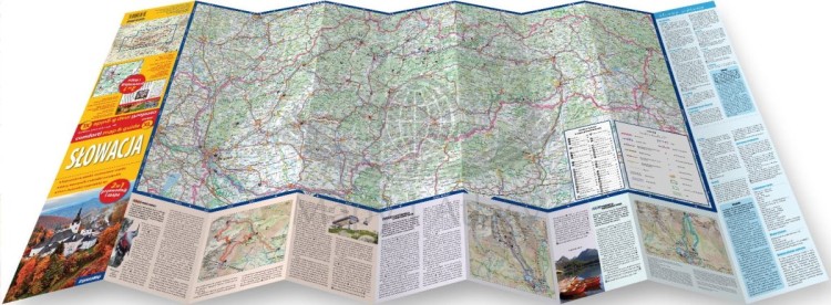 Słowacja. Laminowana mapa samochodowo-turystyczna + Miniprzewodnik wydawnictwa ExpressMap. Rozłożona mapa