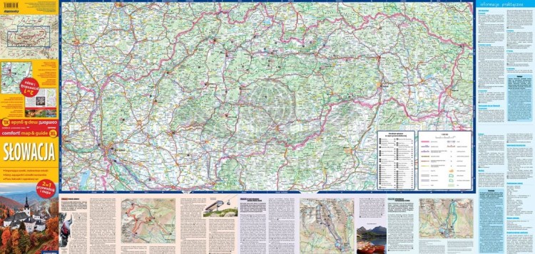 Słowacja. Laminowana mapa samochodowo-turystyczna + Miniprzewodnik wydawnictwa ExpressMap. Strona pierwsza
