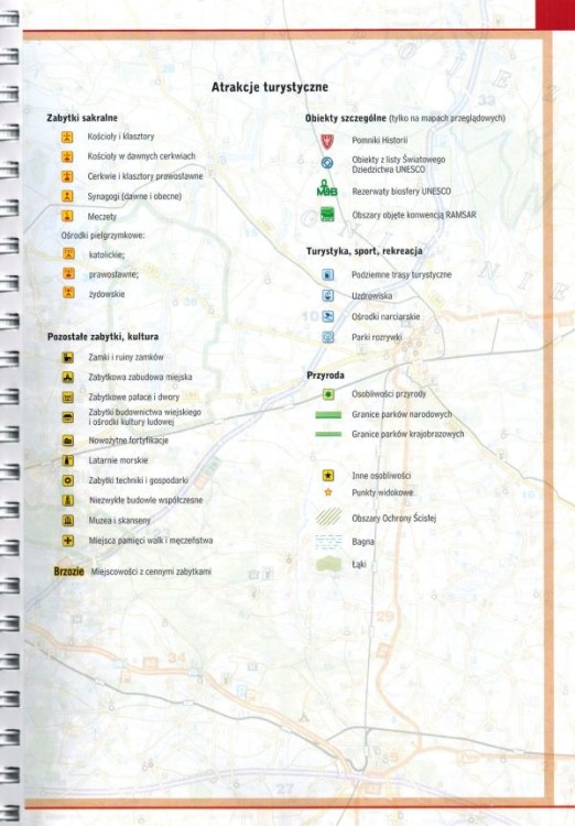 Polska 1:250 000. Atlas samochodowo-turystyczny wydawnictwa Demart. Legenda 2