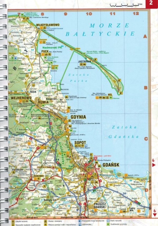 Polska 1:250 000. Atlas samochodowo-turystyczny wydawnictwa Demart. Mapa Polski - przykładowy arkusz 1