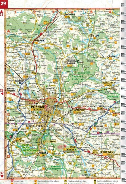 Polska 1:250 000. Atlas samochodowo-turystyczny wydawnictwa Demart. Mapa Polski - przykładowy arkusz 2