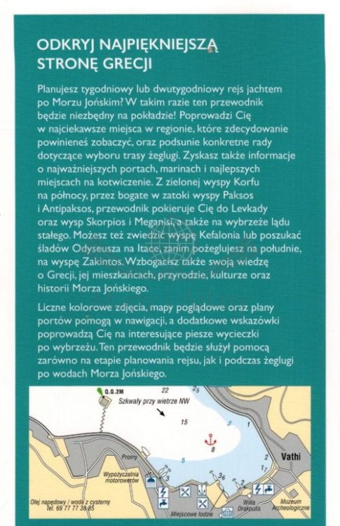Grecja: Morze Jońskie. Przewodnik dla żeglarzy wydawnictwa Nautica. Okładka - tył