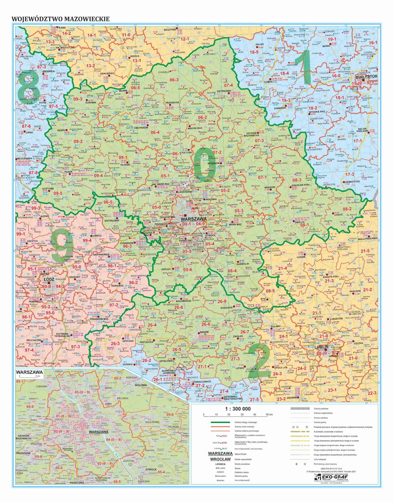 MAZOWIECKIE MAPA CIENNA KODOWA EKO-GRAF
