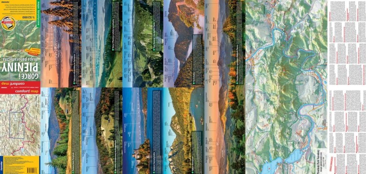 Gorce i Pieniny 1:52 000. Laminowana mapa panoramiczna wydawnictwa ExpressMap. Strona pierwsza