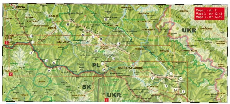 Panoramy widokowe Bieszczad Wysokich. Przewodnik dla łowców krajobrazów wydawnictwa WiT. Skorowidz map i panoram