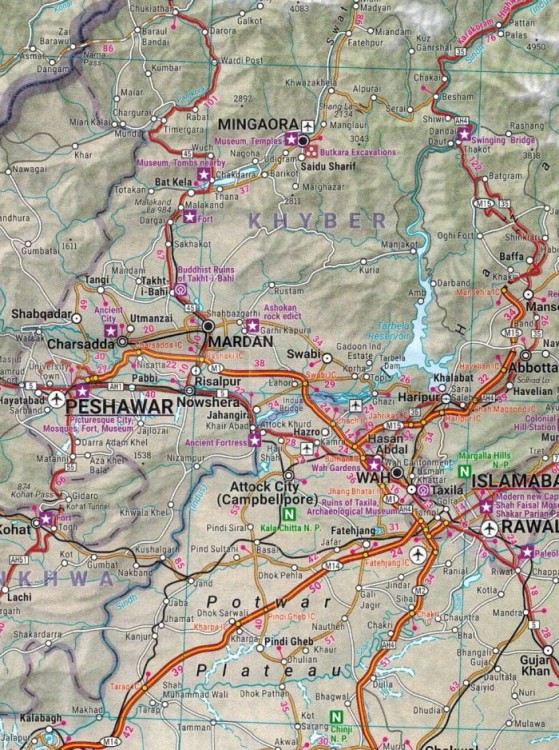 Pakistan 1:1 500 000. Mapa samochodowa wydawnictwa Freytag & Berndt. Fragment 1