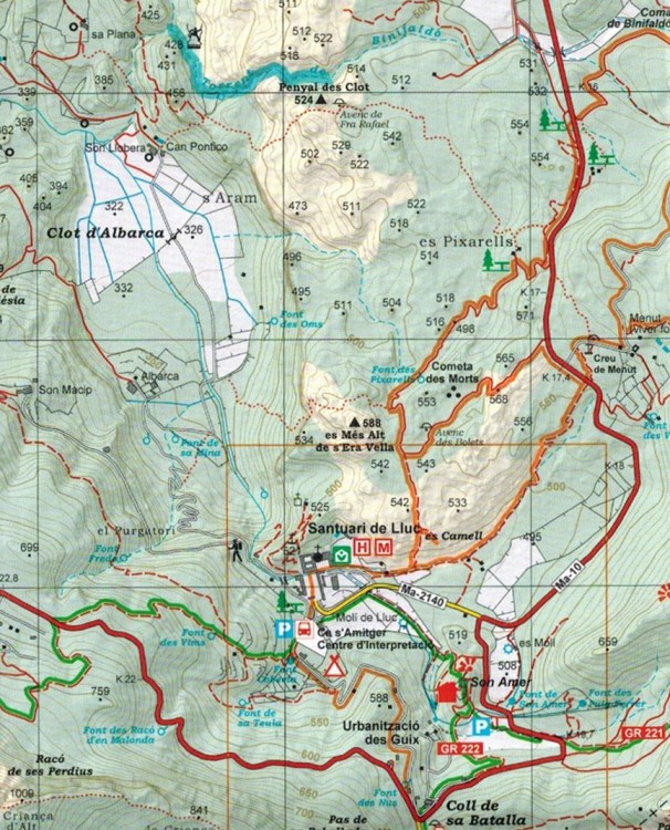 Majorka: Serra de Tramuntana 1:25 000. Zestaw czterech map turystycznych wydawnictwa Editorial Alpina. Mapa 1 - fragment