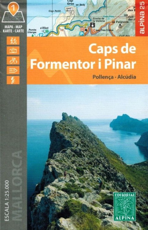 Majorka: Serra de Tramuntana 1:25 000. Zestaw czterech map turystycznych wydawnictwa Editorial Alpina. Mapa 4 - okładka