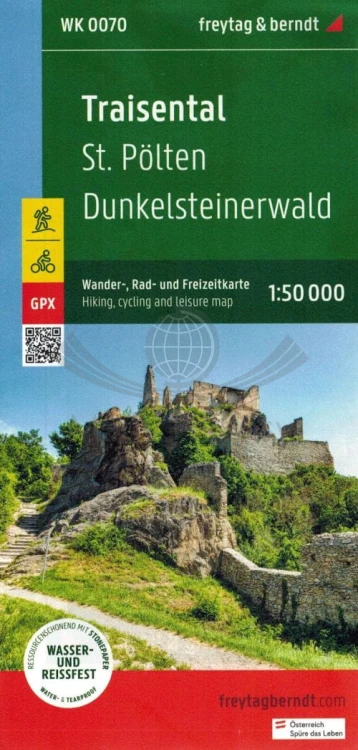 Traisental, Sankt Polten, Dunkelsteinerwald. Mapa turystyczna WK 0070 wydawnictwa Freytag & Berndt. Okładka