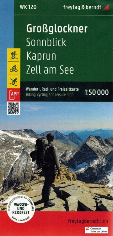 Grossglockner, Sonnblick, Kaprun, Zell am See. Mapa turystyczna WK 120 wydawnictwa Freytag & Berndt. Okładka