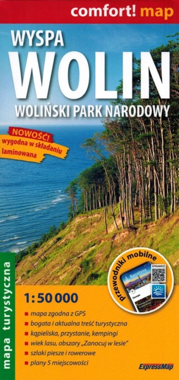 Wyspa Wolin, Woliński Park Narodowy. Laminowana mapa turystyczna wydawnictwa ExpressMap. Okładka