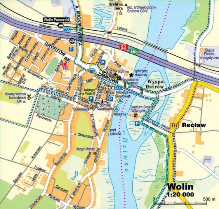 Wyspa Wolin, Woliński Park Narodowy. Laminowana mapa turystyczna wydawnictwa ExpressMap. Fragment 2