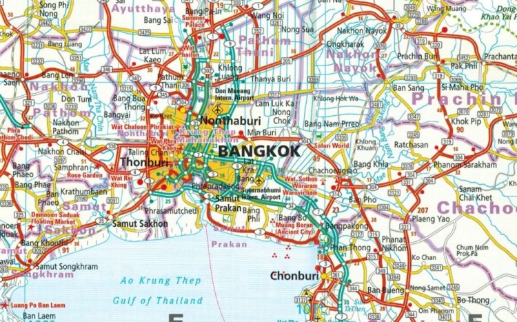 Tajlandia 1:1 200 000. Wodoodporna mapa samochodowo-turystyczna wydawnictwa Reise Know-How. Fragment 1
